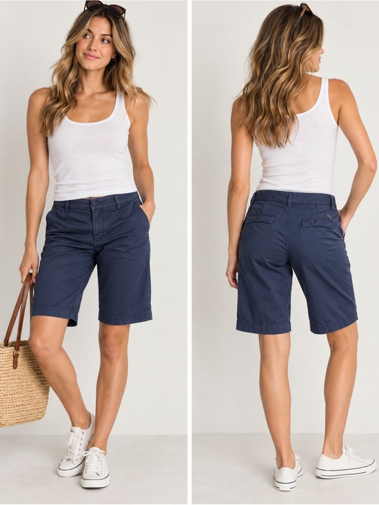 J. Crew Pants - J.Crew 4 Vintage Y2K Navy Chino Classic Coastal Bermuda Shorts City Preppy Chic